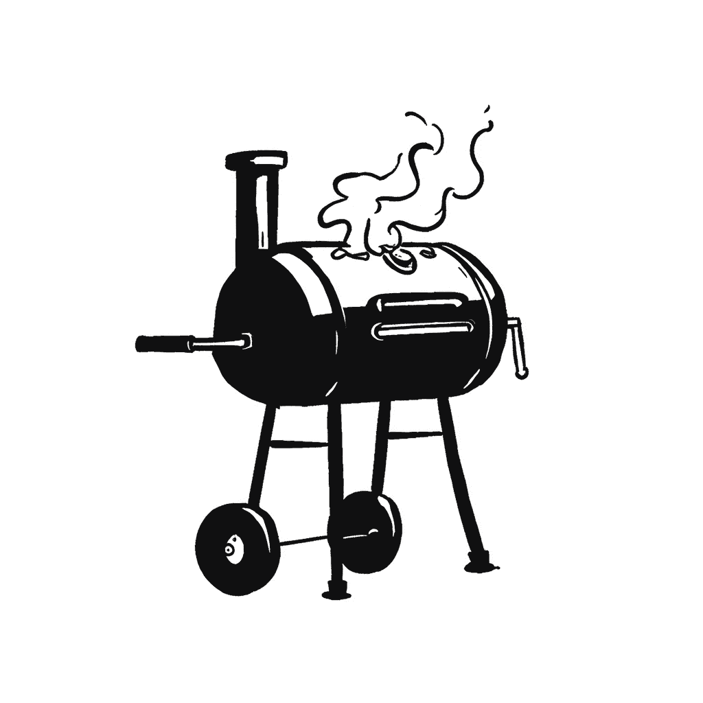 Illustration of a Simple Barbecue Smoker