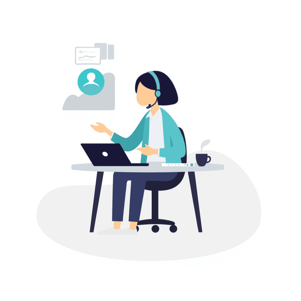 Illustration of a Tele Caller at Work