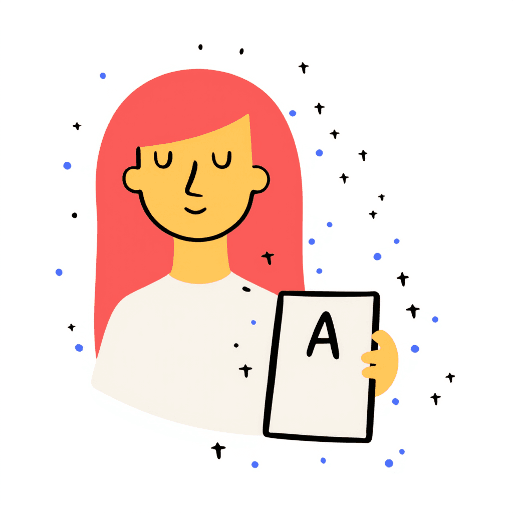 Illustration of a Woman Holding Paper