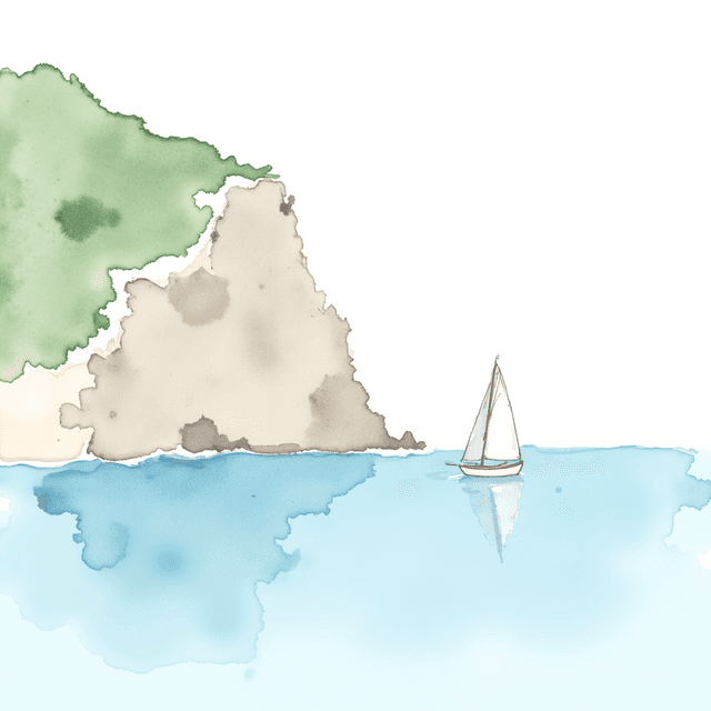 White sailboat near the amalfi coast