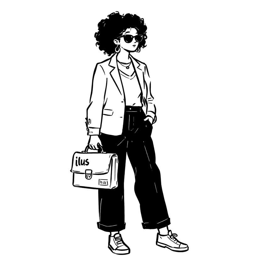 woman standing with a briefcase